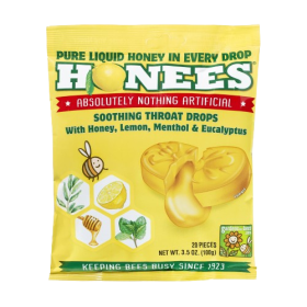 HONEES: Honey Lemon Menthol Eucalyptus Drops, 20 pc