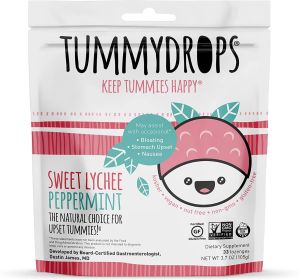 TUMMYDROPS: Sweet Lychee Peppemint Lozenges Bag, 33 pc