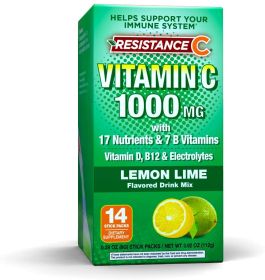 RESISTANCE C: Vitamin C Lemon Lime 14 Stick Packs, 3.92 oz