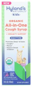 HYLAND: Organic Kids All in One Cough Syrup Nighttime, 4 fo